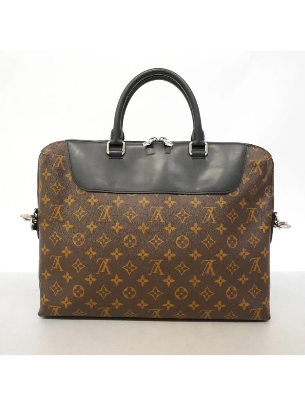 Louis Vuitton Business Bag Monogram Macassar Porte Documents Jour Brown Black